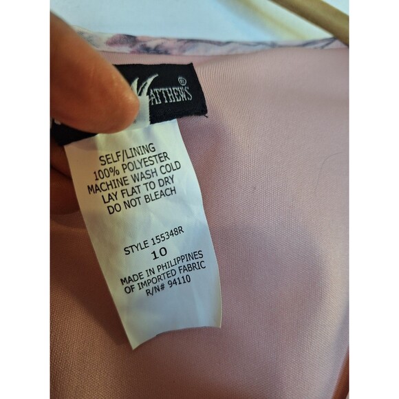 MEGHAN MATTHEWS Petal Pink Floral Baby Doll Midi Dress Sz 10 Fairy Romantic Y2K - Picture 4 of 7